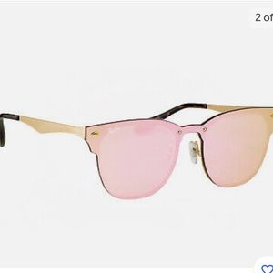 Ray Ban Blaze Clubmaster Pink Mirrored Sunglasses